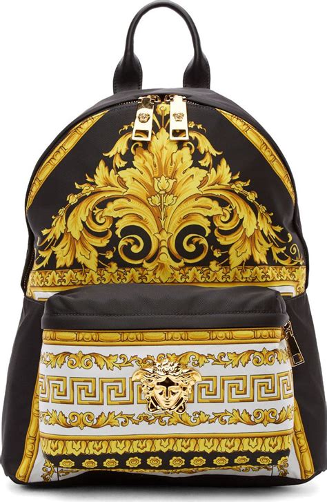 versace rucksack damen schwarz gold|Versace purses.